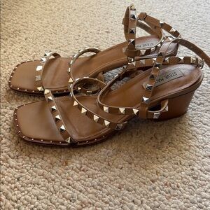 Steve Madden Tan Studded Strappy Sandals